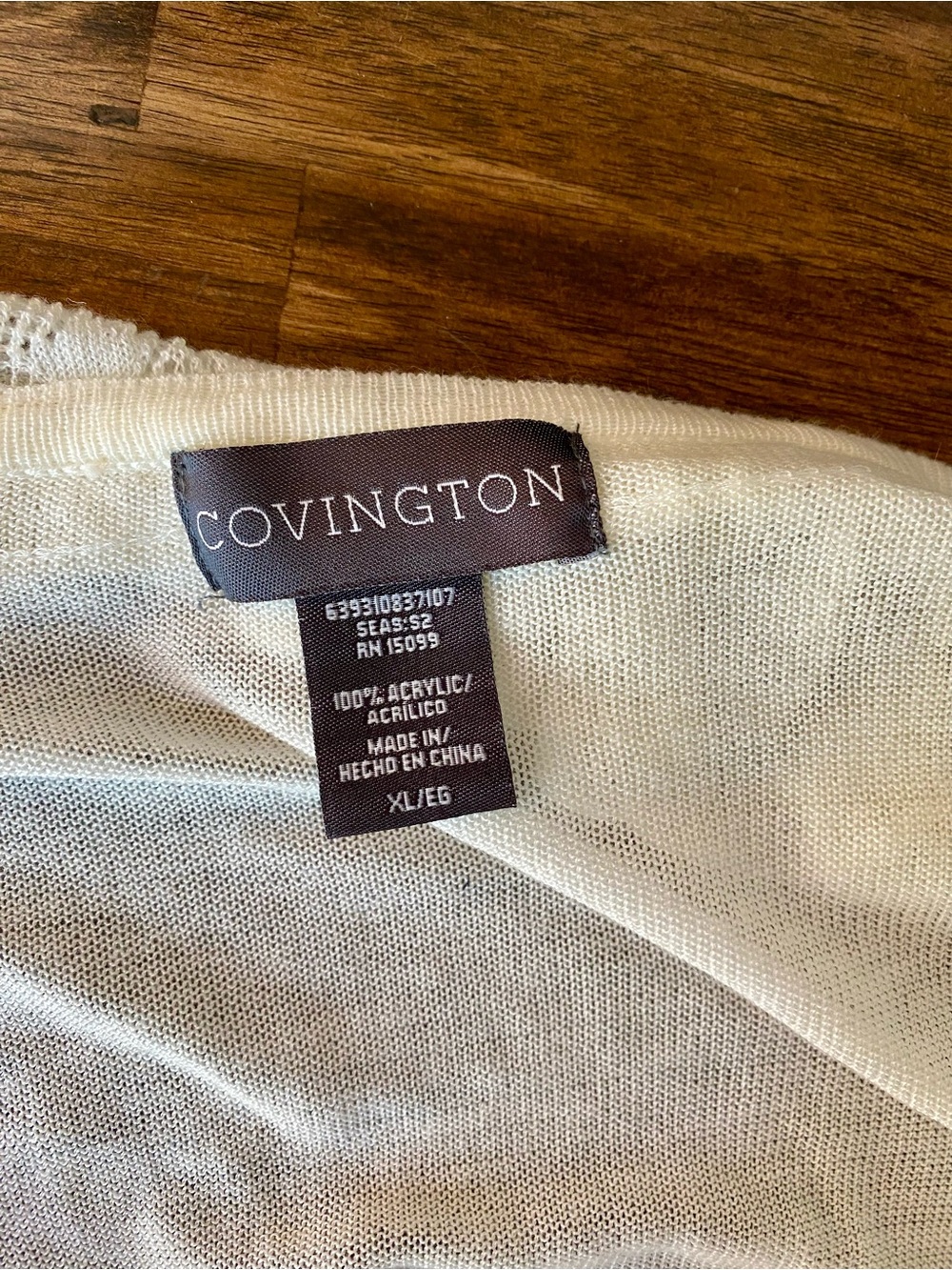 Covington Ivory Open-Front Ruffle Knit Cardigan - Picture 2 of 3